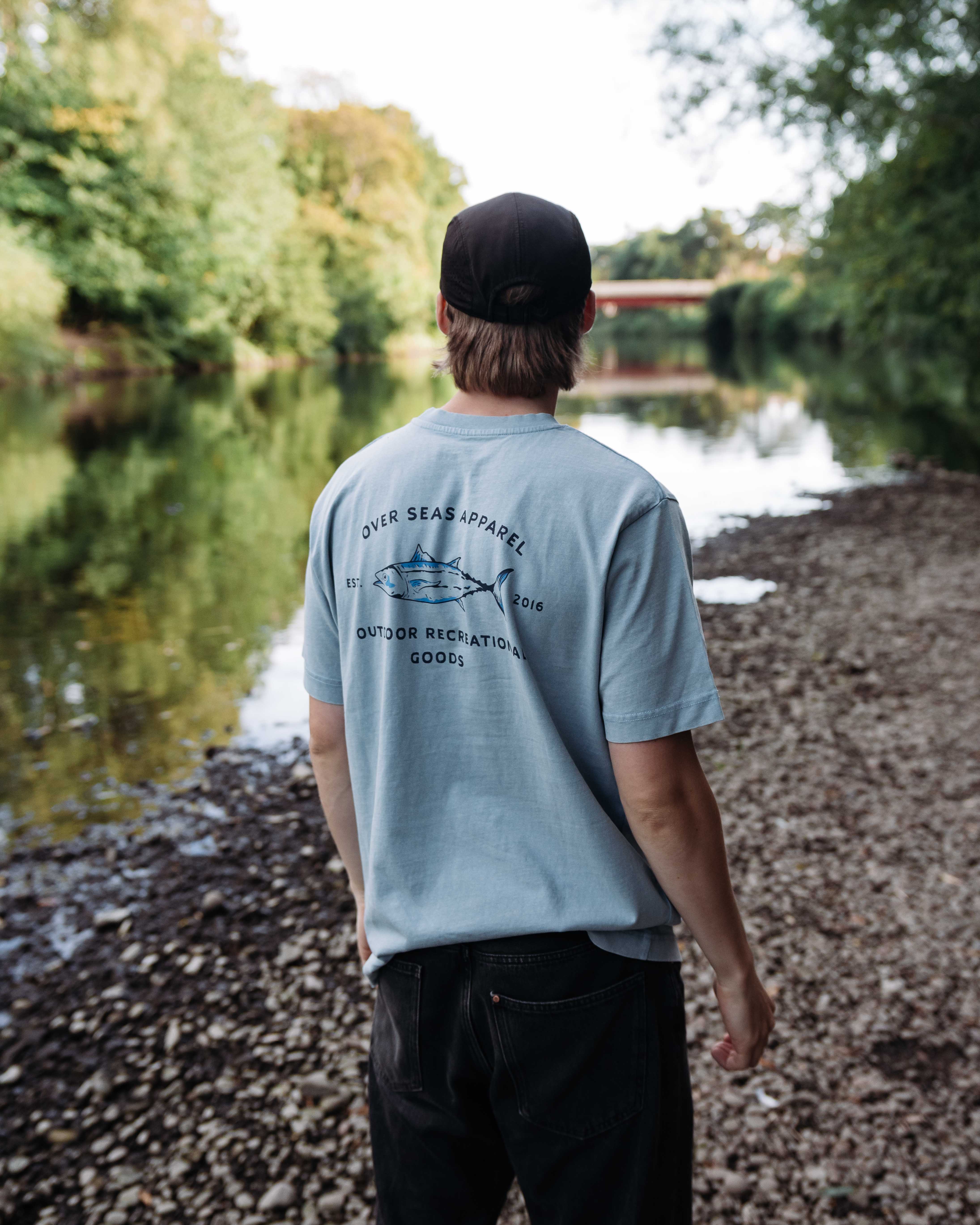 OSA Outdoor Recreational Goods Faded Blue T-shirt
