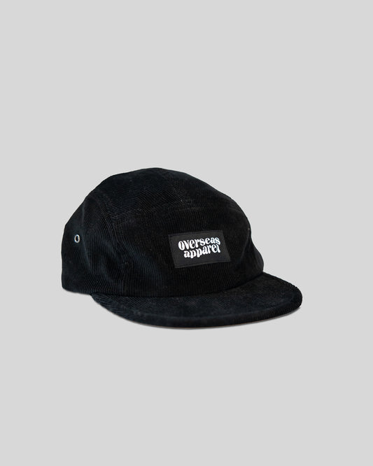 5 Panel Black Cord Cap