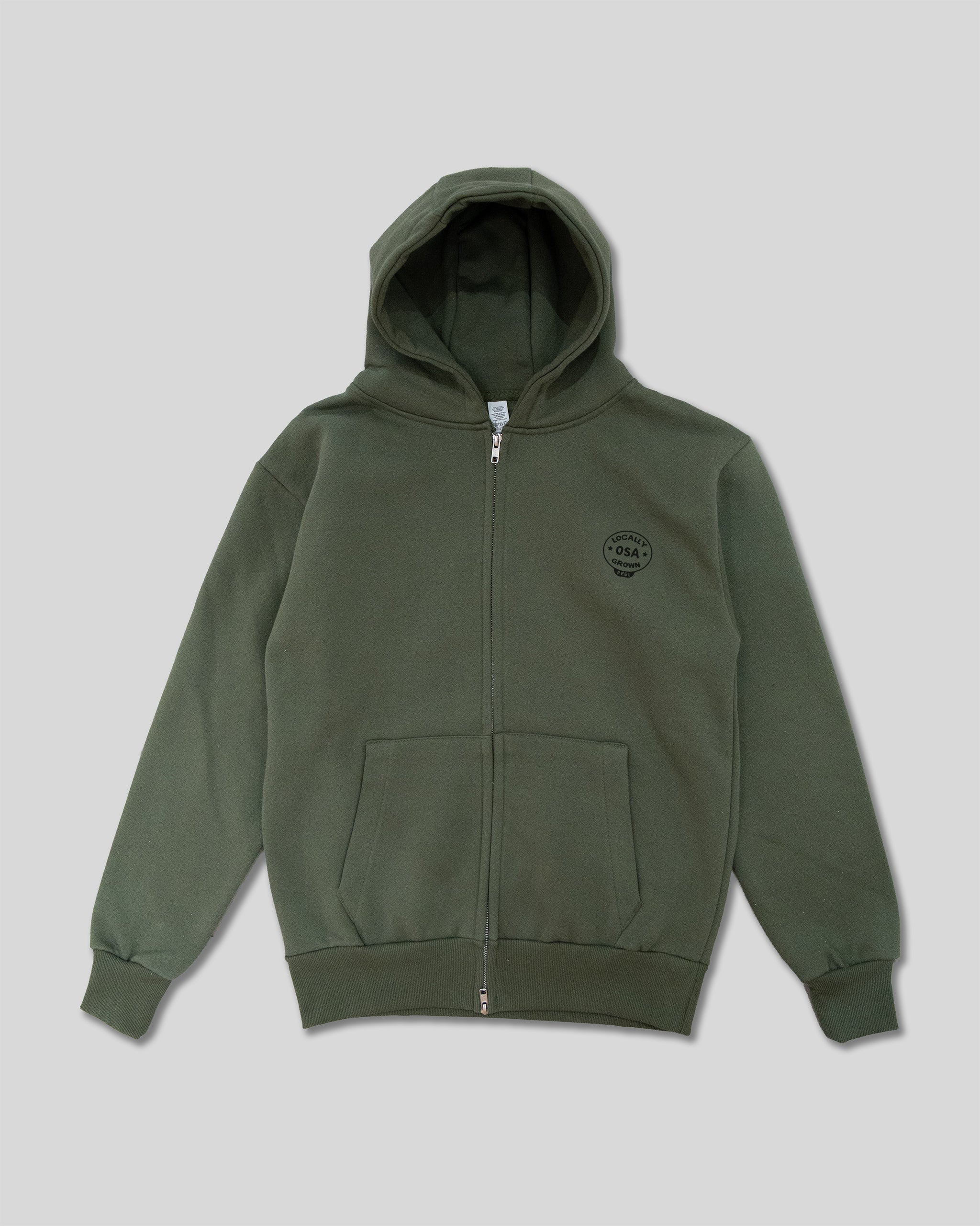 Locally Grown Green Zip-up Hood