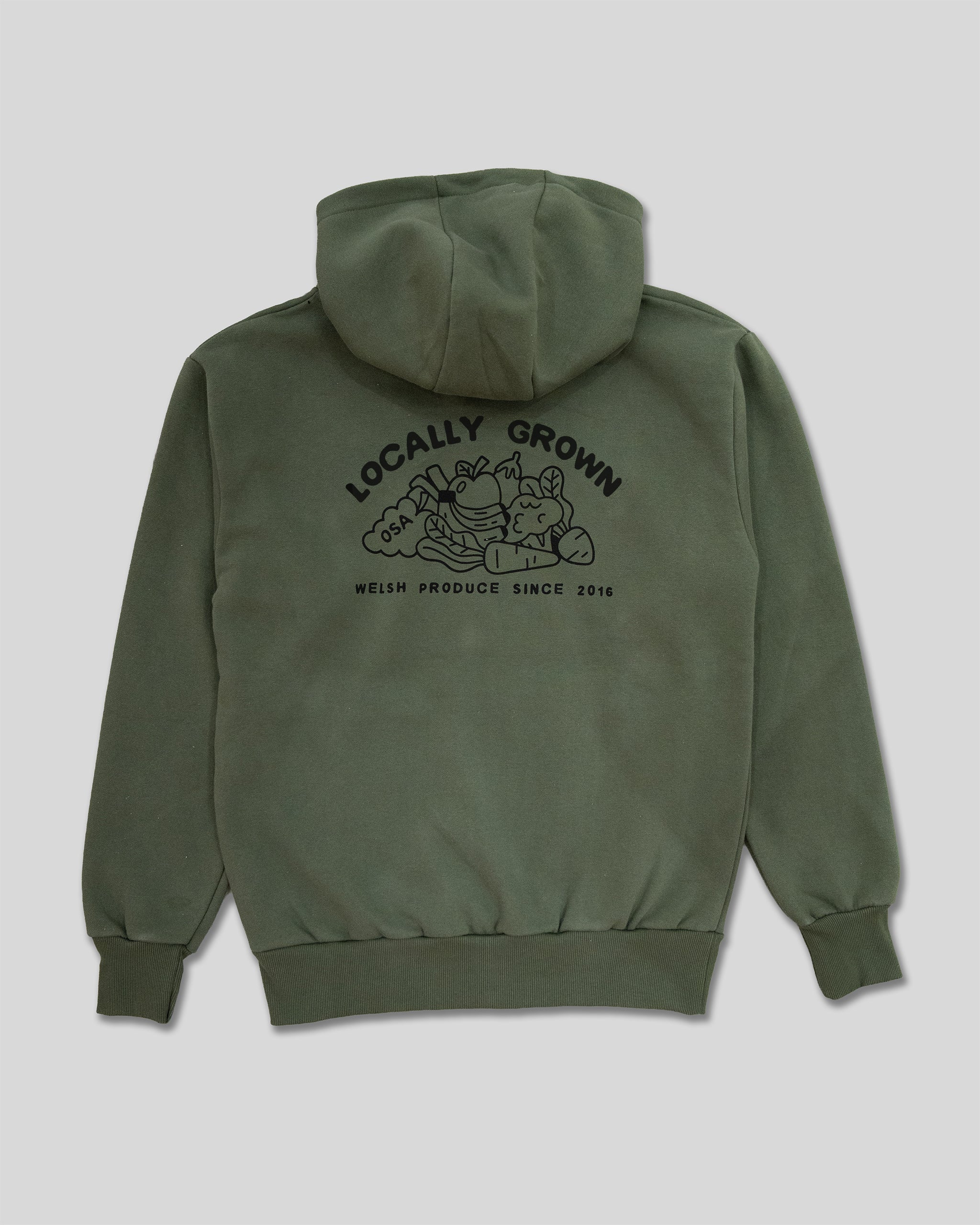 Locally Grown Green Zip-up Hood