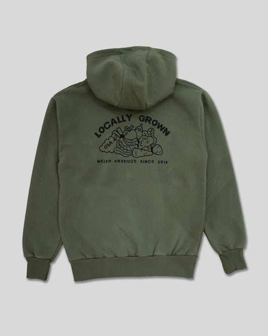 Locally Grown Green Zip-up Hood