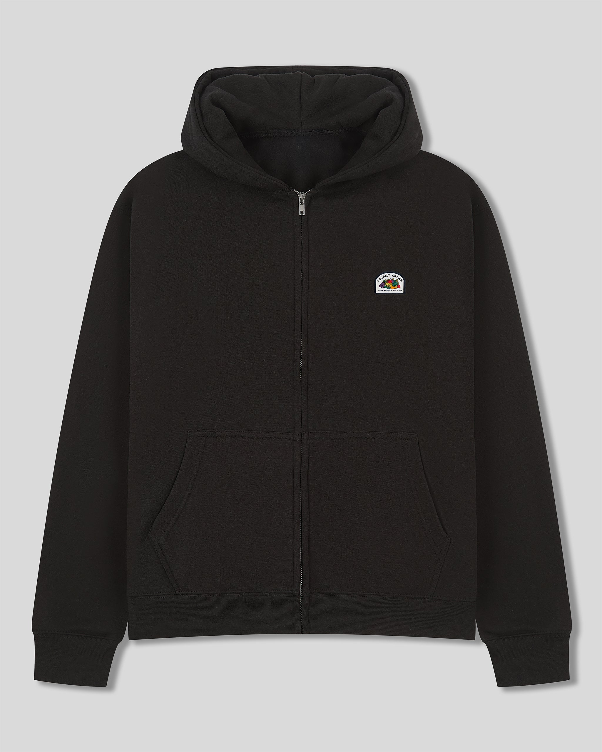 Locally Grown Black Zip Hoodie